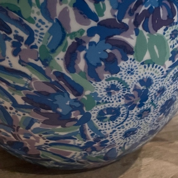 Lilly Pulitzer Blue Green Purple Floral Mug with Gold Handle Accents Colorful OS - Picture 3 of 7